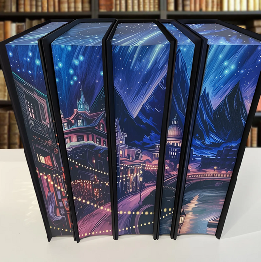 ACOTAR Book Set Painted Edges – 5 Sarah J. Maas Fanmade Hardcover Books, Posters, Bookmasks – Collector Gift for Fantasy Lovers